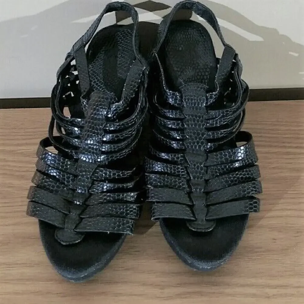 NY&C Black Wedges Wedge Sandals Size 7